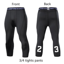 Load image into Gallery viewer, Men&#39;s 3/4 Compression Leggings - Bicycle Bits
