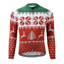 Load image into Gallery viewer, Christmas Tree long sleeve thermal cycling jersey - Bicycle Bits
