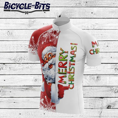 Men's Merry Christmas Short Sleeve Cycling Jersey - Bicycle Bits