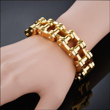 Load image into Gallery viewer, Heavy Chain Gold Plated Bracelet - Bicycle Bits
