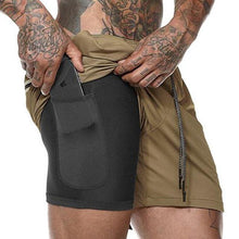 Load image into Gallery viewer, Men&#39;s 2 in 1 Exercise Shorts - Bicycle Bits
