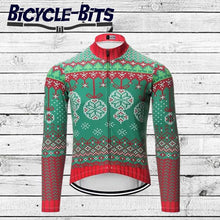 Load image into Gallery viewer, Christmas Baubles long sleeve thermal cycling jersey - Bicycle Bits
