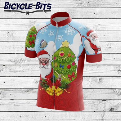 Men's Christmas Short Sleeve Cycling Jersey - Bicycle Bits