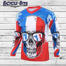 Load image into Gallery viewer, French Skull Long Sleeve MTB Jersey - Bicycle Bits
