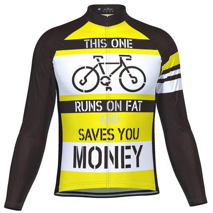 Save Money Long Sleeve Cycling Jersey - Bicycle Bits