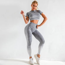 Load image into Gallery viewer, Striped Fade Seamless Fitness Set
