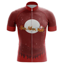 Load image into Gallery viewer, Men&#39;s Santa Sleigh Short Sleeve Cycling Jersey - Bicycle Bits
