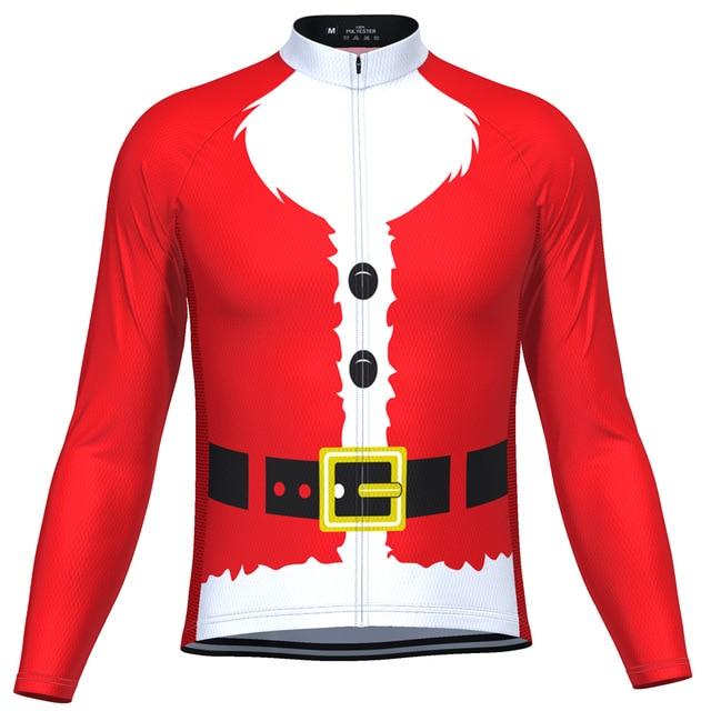 Men's Long Sleeve Santa Beard Cycling Jersey - Bicycle Bits