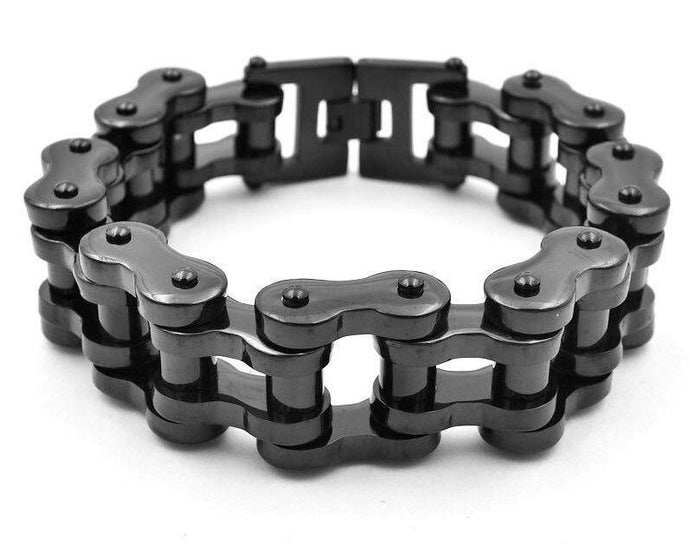 Stainless Steel Chain Bracelet - Black - Bicycle Bits
