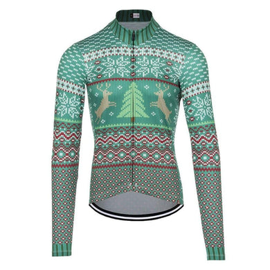 Christmas Tree long sleeve thermal cycling jersey - Bicycle Bits