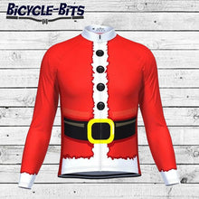 Load image into Gallery viewer, Men&#39;s Long Sleeve Santa Coat Cycling Jersey - Bicycle Bits
