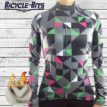 Load image into Gallery viewer, Women&#39;s Triangle Thermal Fleece Jersey -Grey - Bicycle Bits
